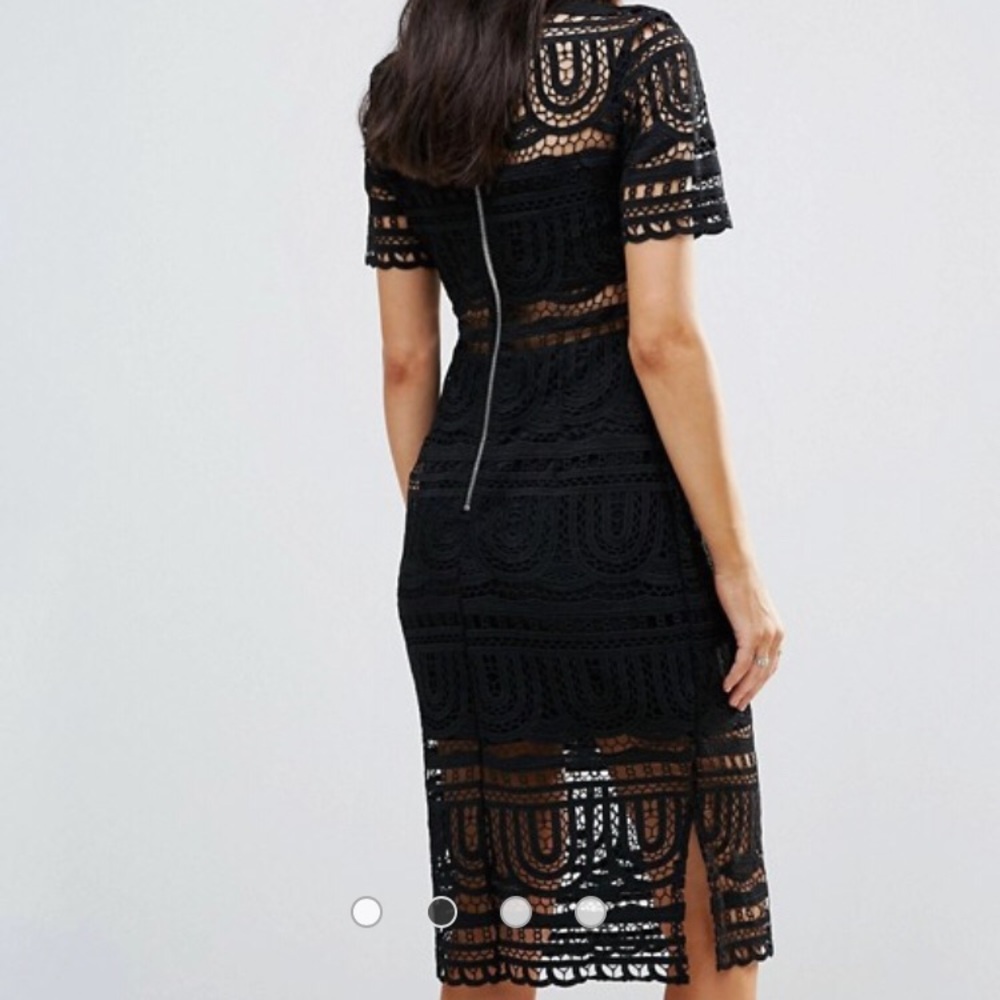 Asos black Lace Dress With Black Lining XS - Picture 3 of 4